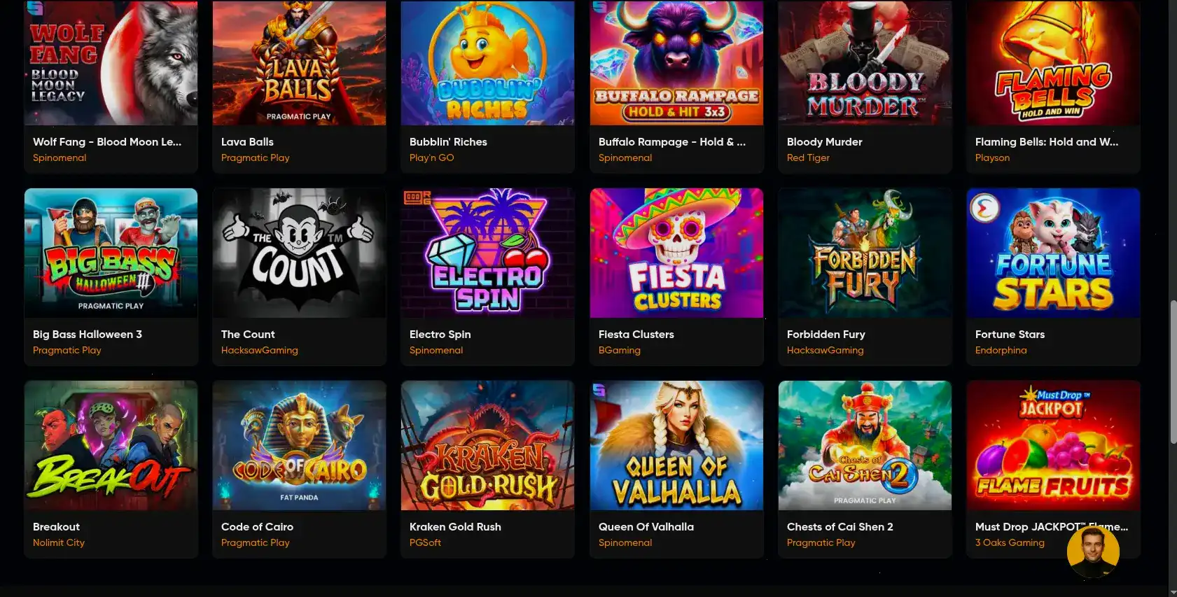 Мобильное приложение Onion casino с карточками игр